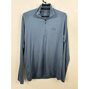 Icebreaker Pullover Mens Medium Blue Merino Wool 190 Quarter Zip Long Sleeve Top